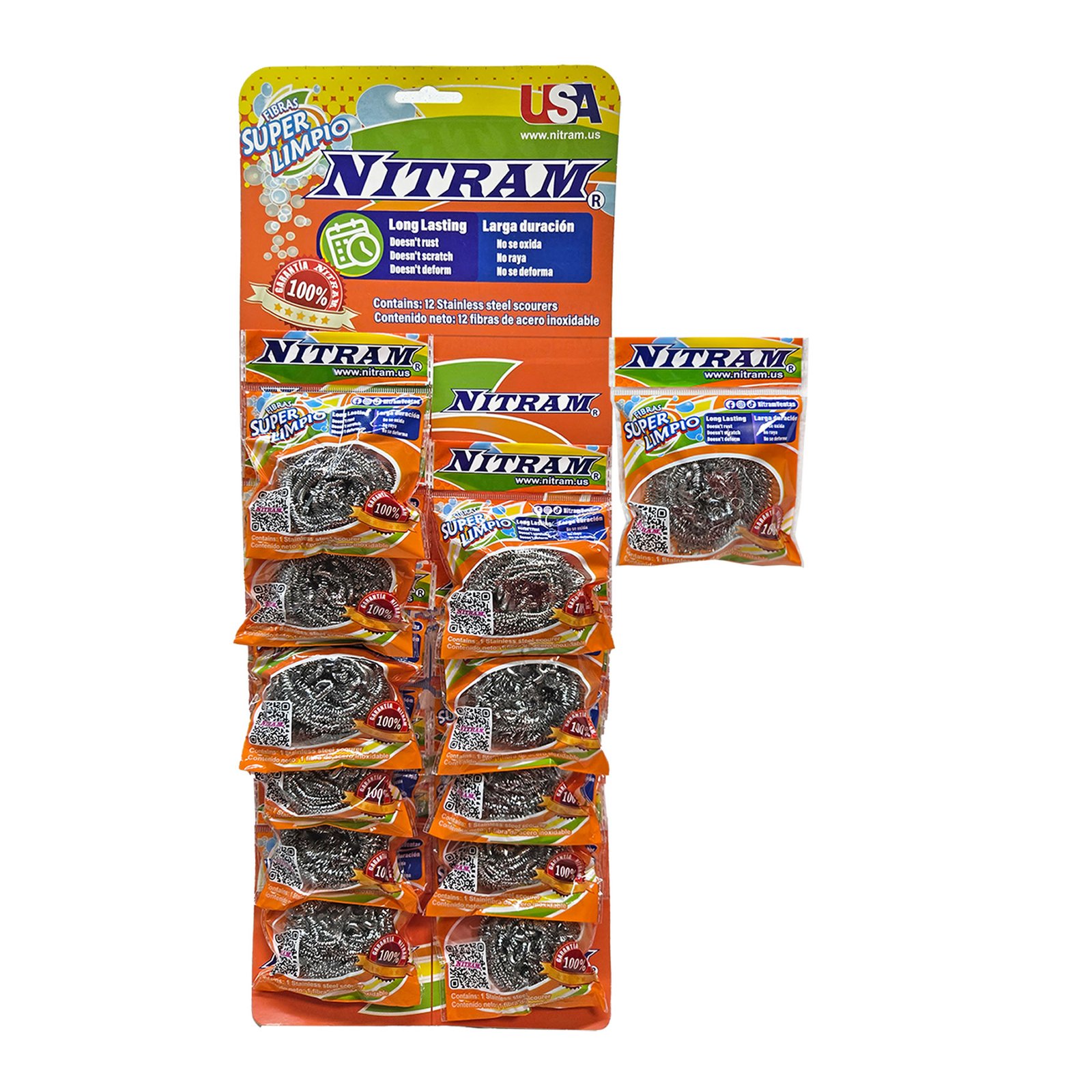 60 BLISTERS DE FIBRAS DE ACERO INOXIDABLE Tarjeta 12 Pzas de 12 gr c/u. - Image 2