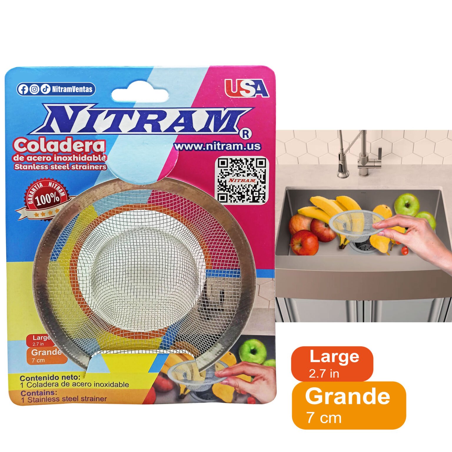 COLADERA PARA TARJA 1 pza - NITRAM